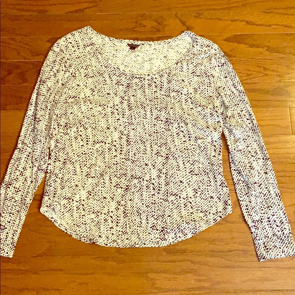 Ann Taylor Black White Long Sleeve Tee